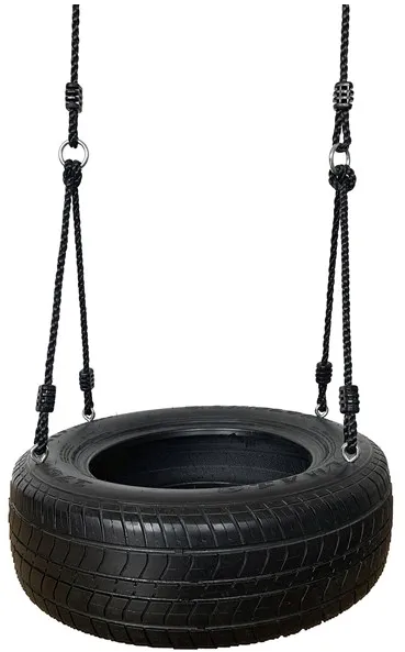 Nordic Play Tyre Swing with black rope Active