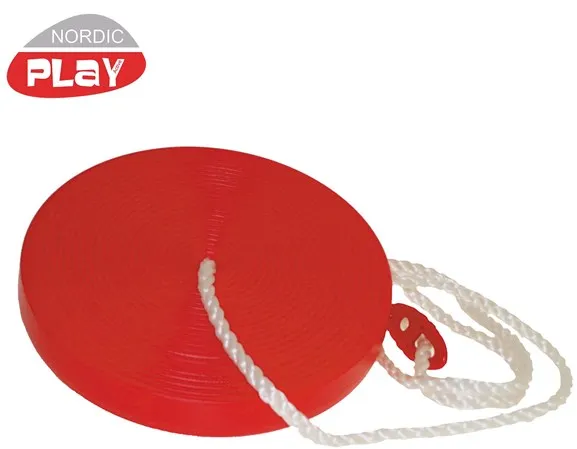 Nordic Play Disc Swing with Rope, Red
