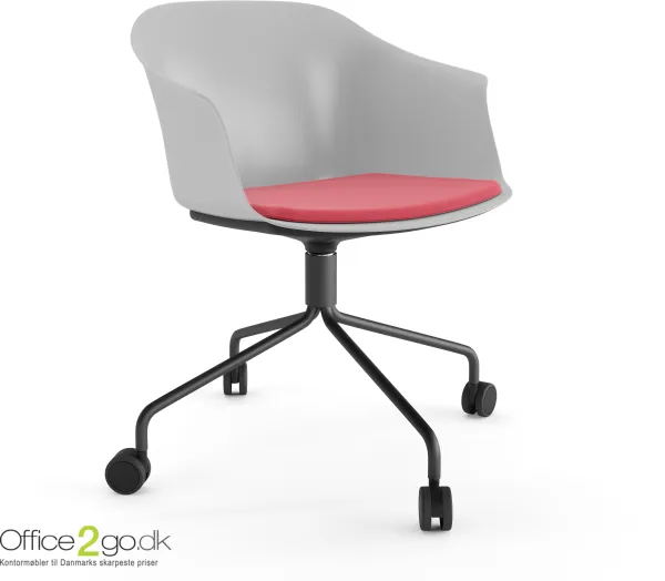Polytone C chair - with swivel frame and wheels - seat cushion